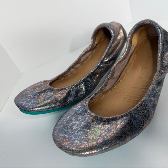 Tieks Gavrieli Sz 7 Leather Ballet Flats Slip On Shoes Love Potion Metallic RARE - Picture 6 of 10